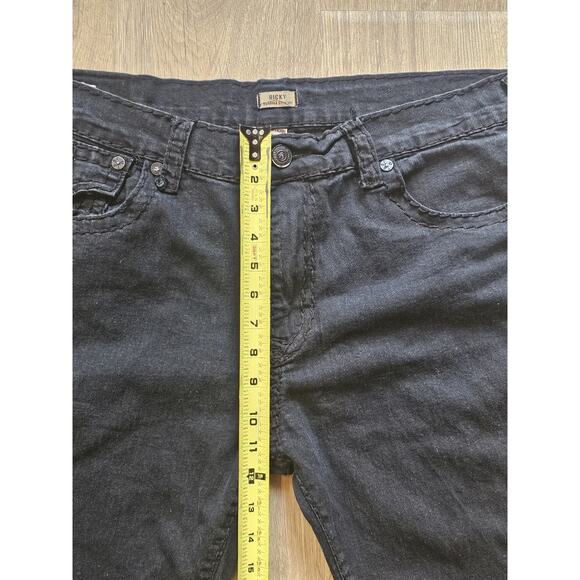 True Religion Ricky Jeans Size 38 Relaxed Straight Black Flap Pockets 38x32 - Picture 8 of 12